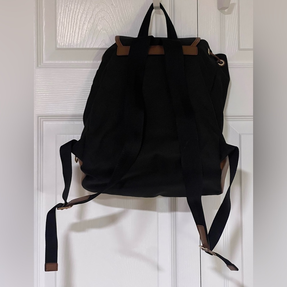 Coach Sawyer Backpack in Black Canvas and Brown Leather - Picture 4 of 5